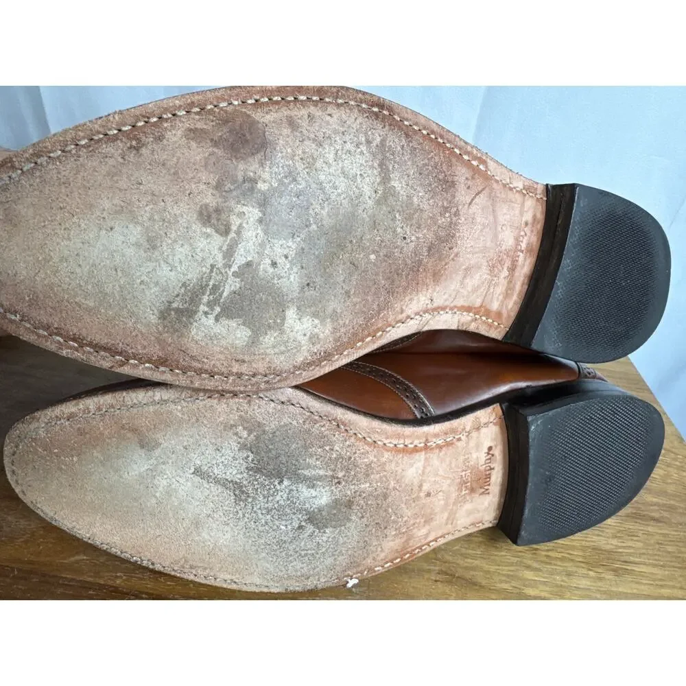 Johnston & Murphy Optima 10.5 Brown Loafers Kiltie Tassel Wing Tip Shoes EUC Men